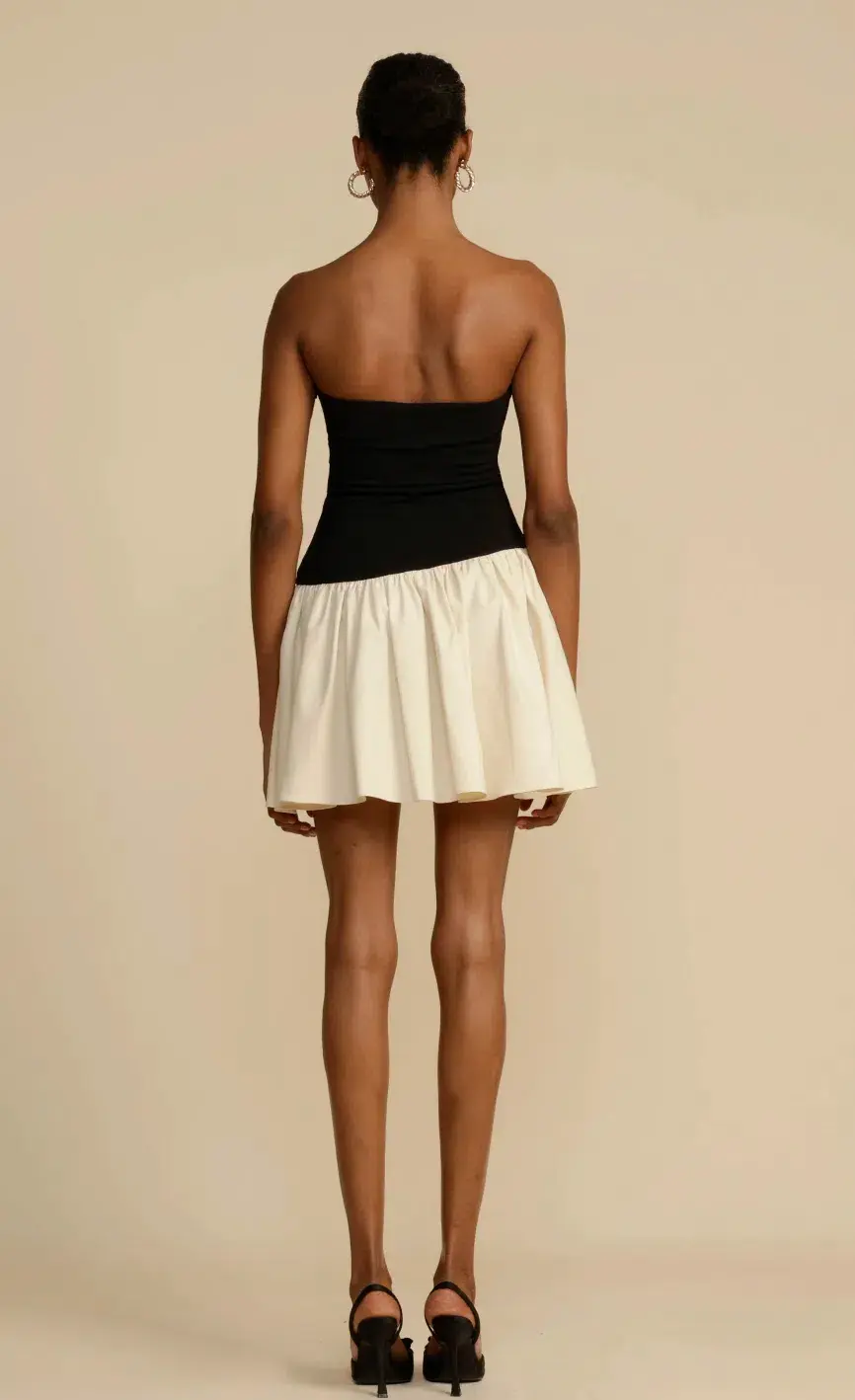 Arcina Ori Celine Mini Dress Black/White Size 6 for rent on The Volte - main image