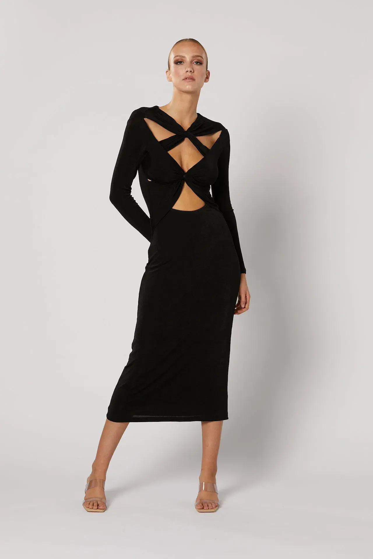 Winona Ithaca Cut Out Midi Dress Black Size S / AU 8 - Image 1