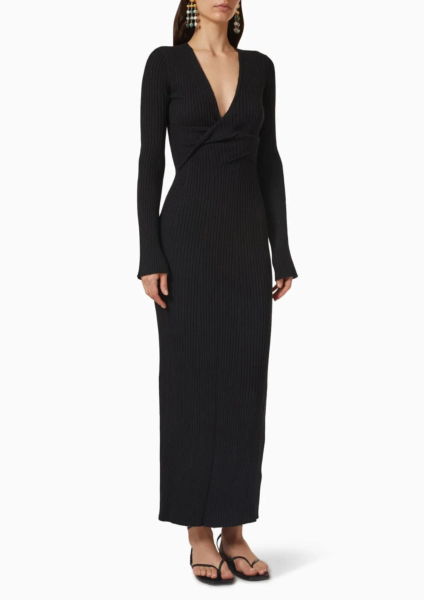 Sir The Label Enes Twist Long Sleeve Dress Black Size 2 / AU 10 / M - Image 1