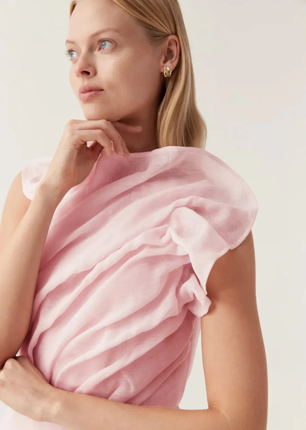 Aje Genesis Midi Dress in Soft Pink Size 14 - Image 2