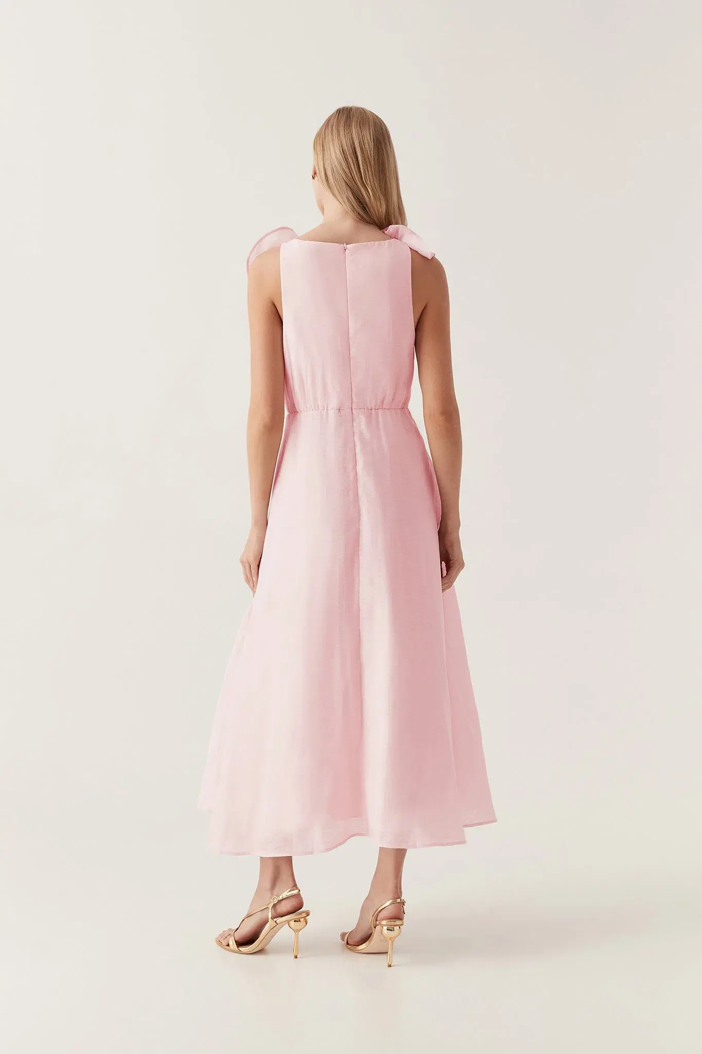 Aje Genesis Midi Dress in Soft Pink Size 14 - Image 3