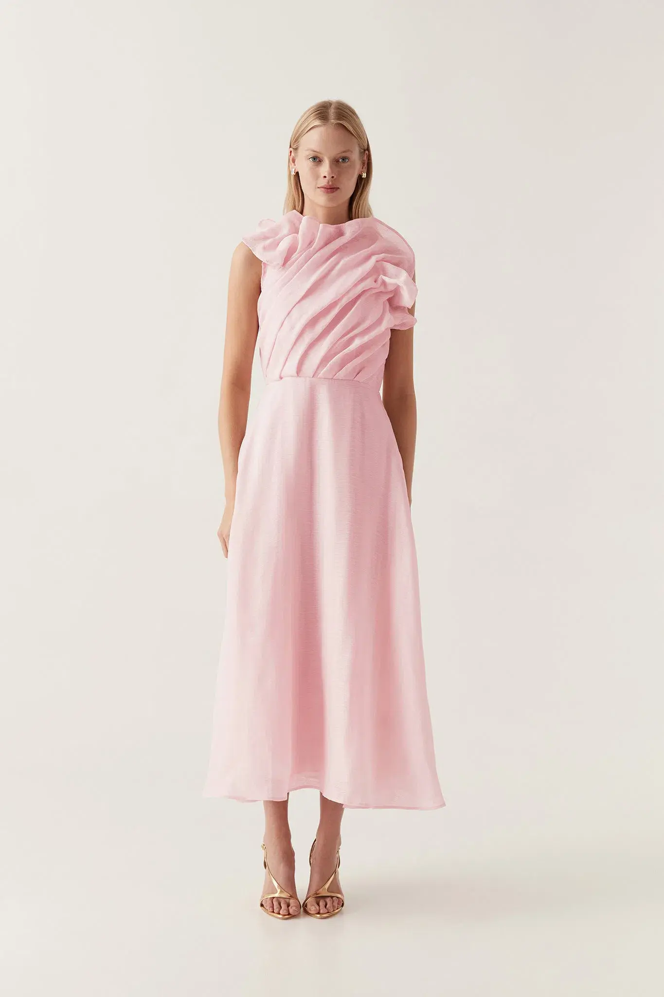 Aje Genesis Midi Dress in Soft Pink Size 14 - Image 1