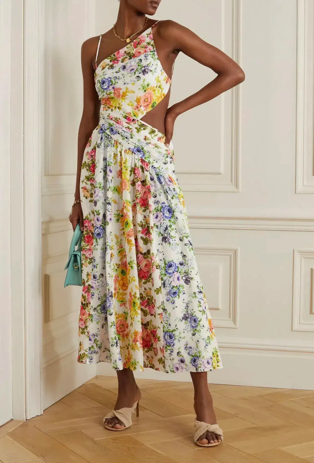 Zimmermann Spliced Asymmetrical Dress Floral Size 1 / AU 8 - Image 1