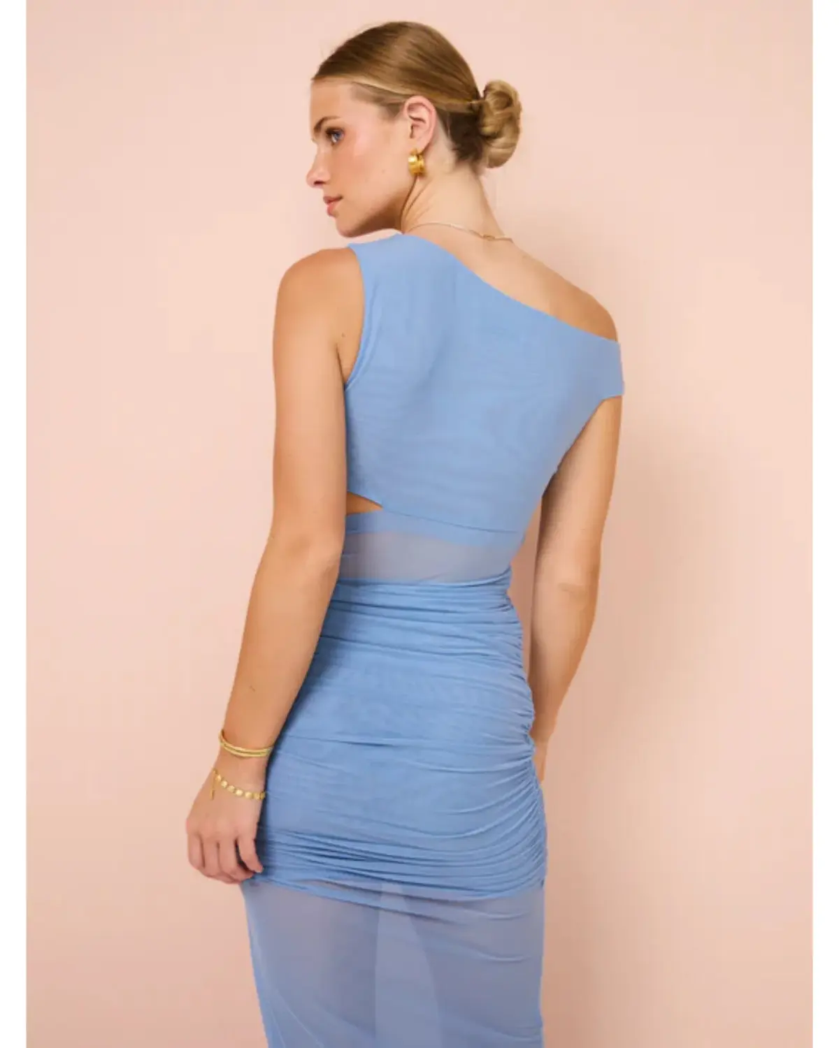 Bec & Bridge Whorl Asym Maxi Dress in Meridian Blue Size AU 6 - Image 3