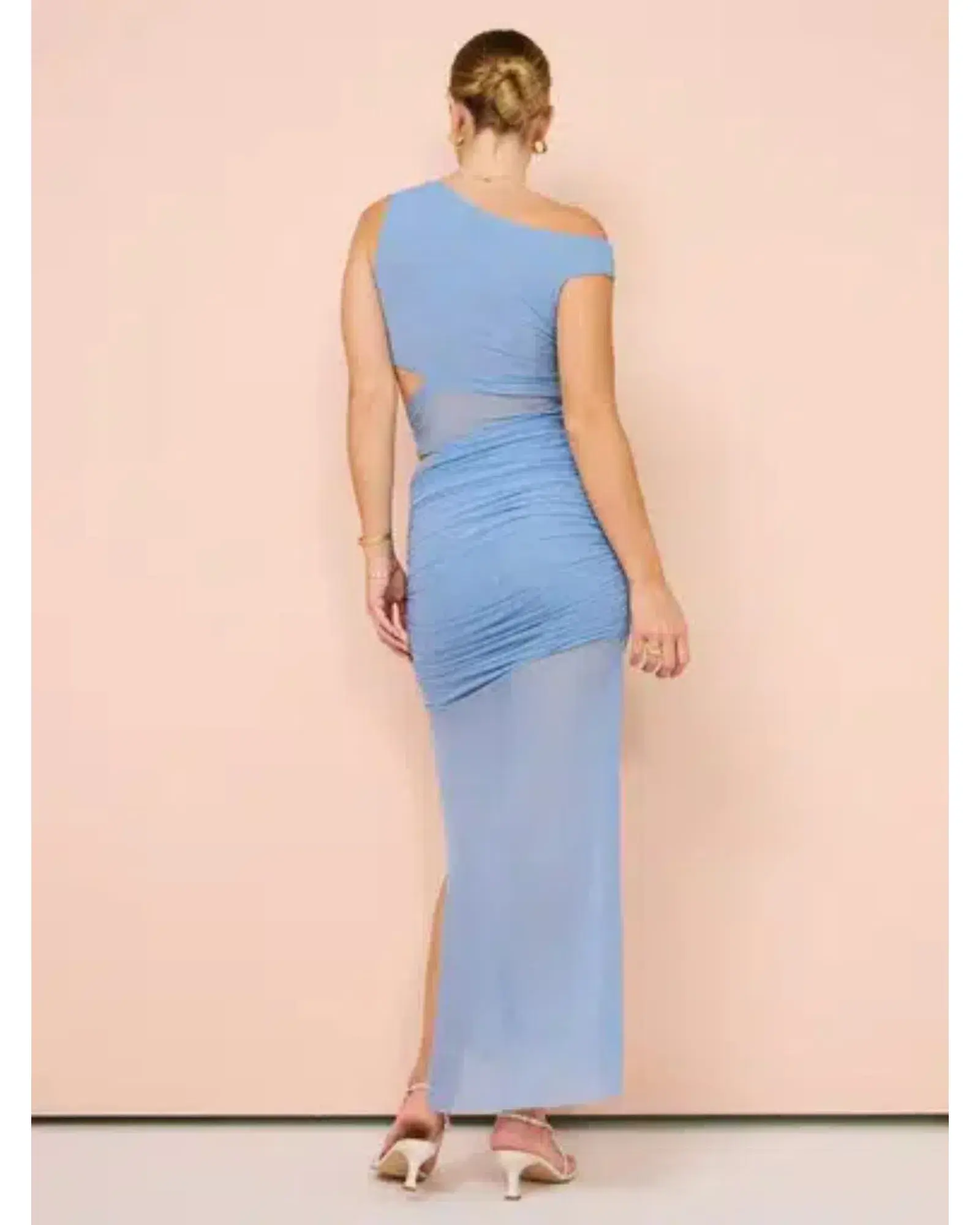Bec & Bridge Whorl Asym Maxi Dress in Meridian Blue Size AU 6 - Image 4