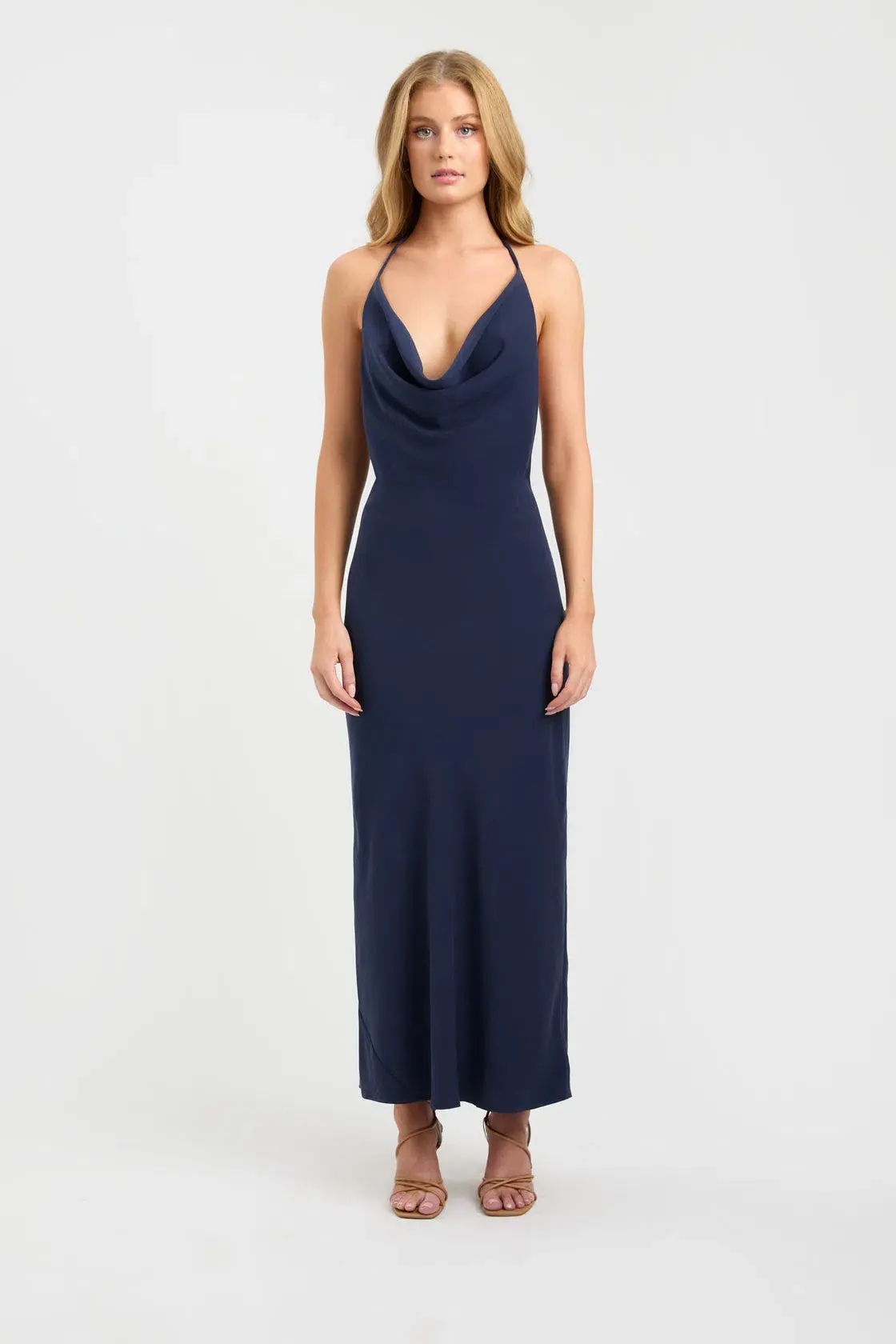 Kookaï Koko Halter Maxi Dress Ink Blue Size 10 - Image 1