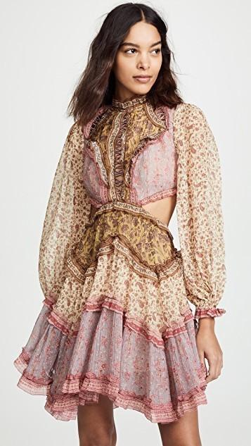 Zimmermann Juniper Cut Out Floating Dress Spliced Size 8 - Image 2