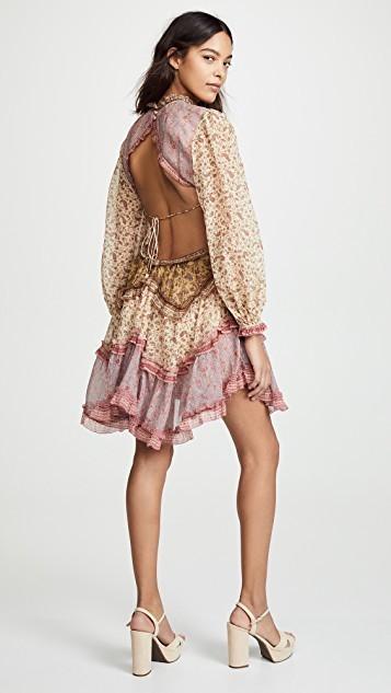 Zimmermann Juniper Cut Out Floating Dress Spliced Size 8 - Image 3