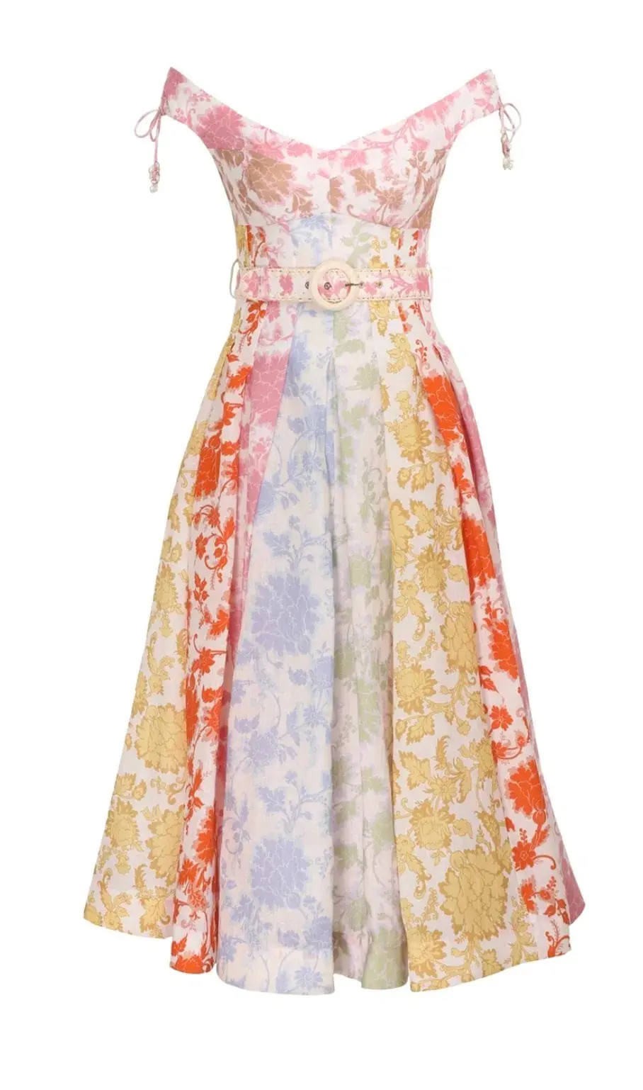 Zimmermann Postcard Spliced Midi Dress Spliced Tonal Floral Size 0 / 8 AU - Image 2