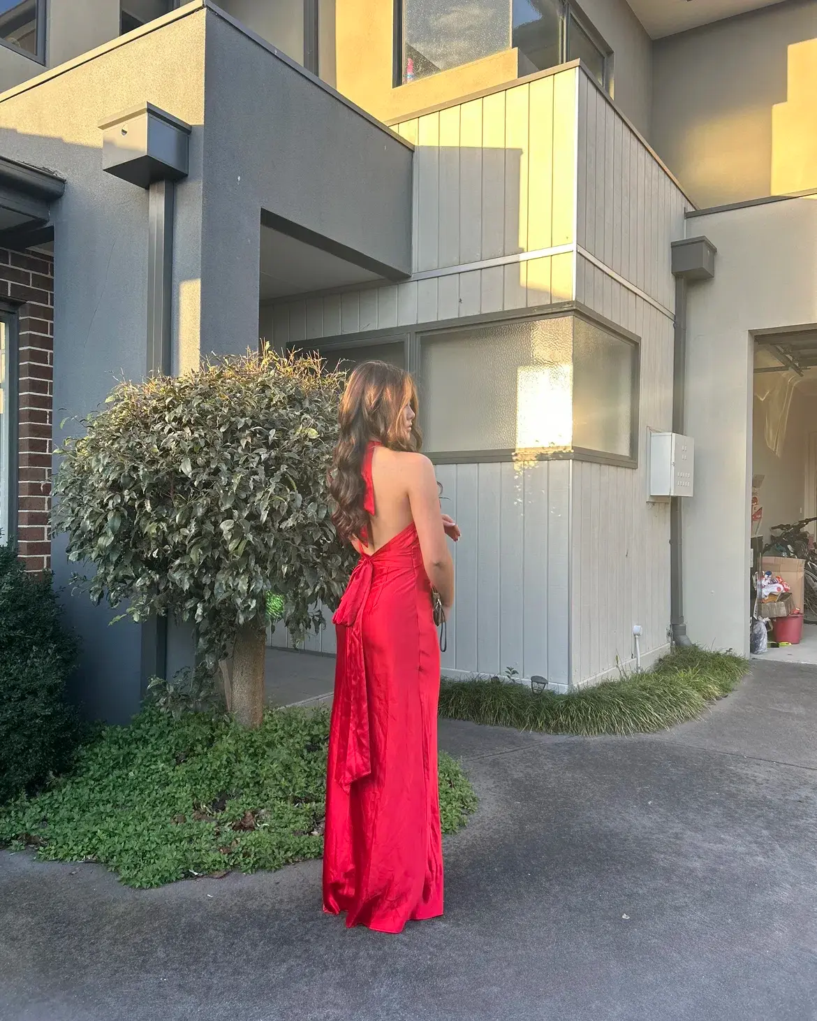 Ruth Tarvydas Vintage Halter Open Back Dress Red Size 6 - Image 2