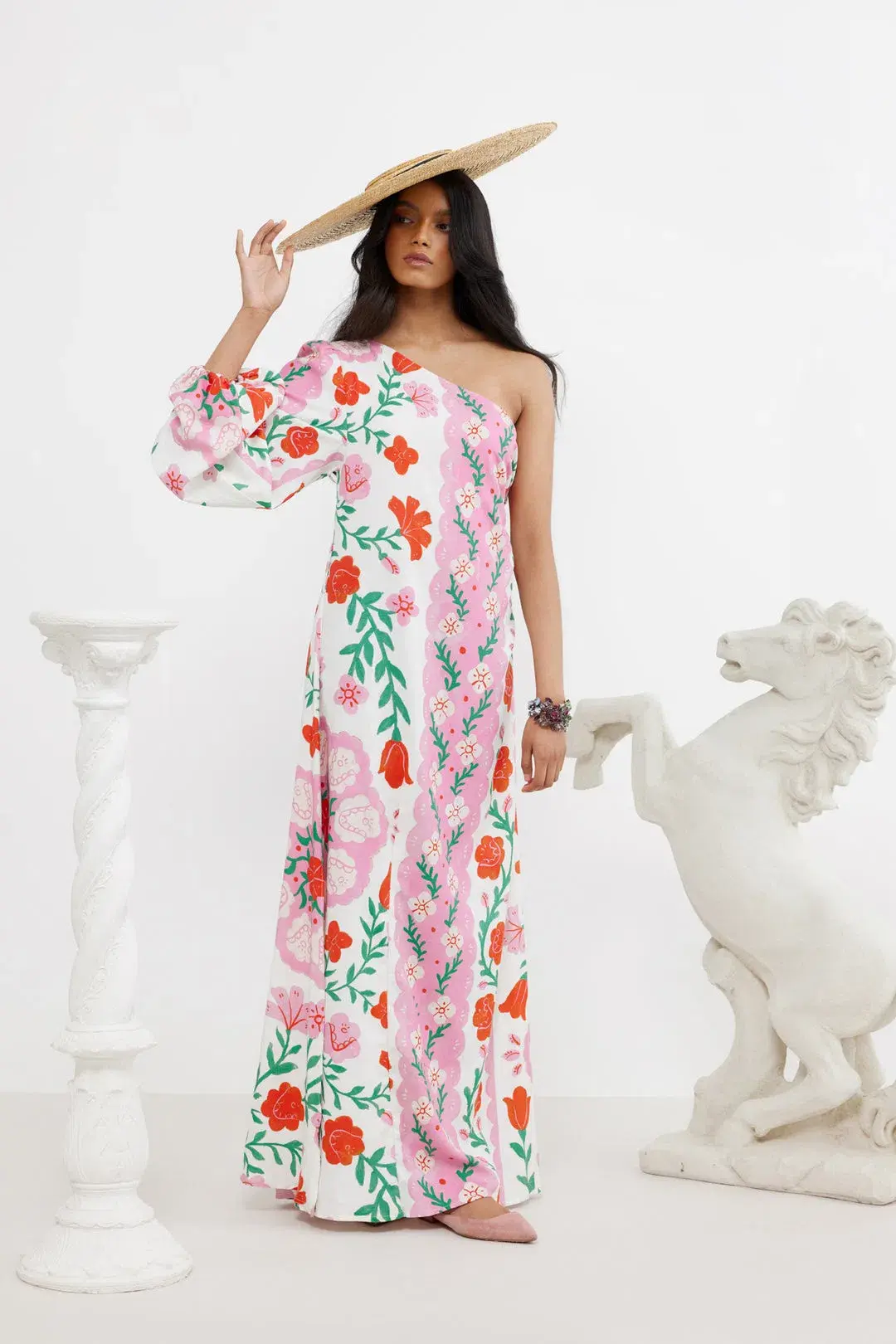 Binny Sunline One Shoulder Maxi Dress Floral Size 10 - Image 1