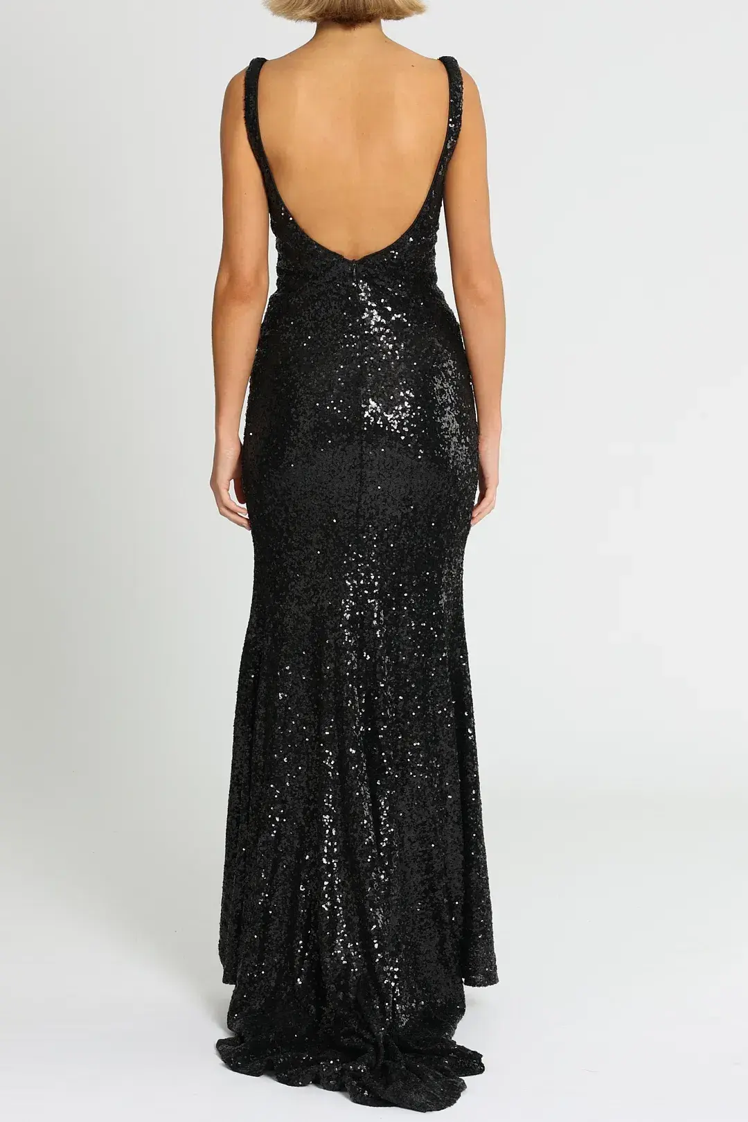 Tina Holly Annalise Sequin Gown in Black Size 8 - Image 3
