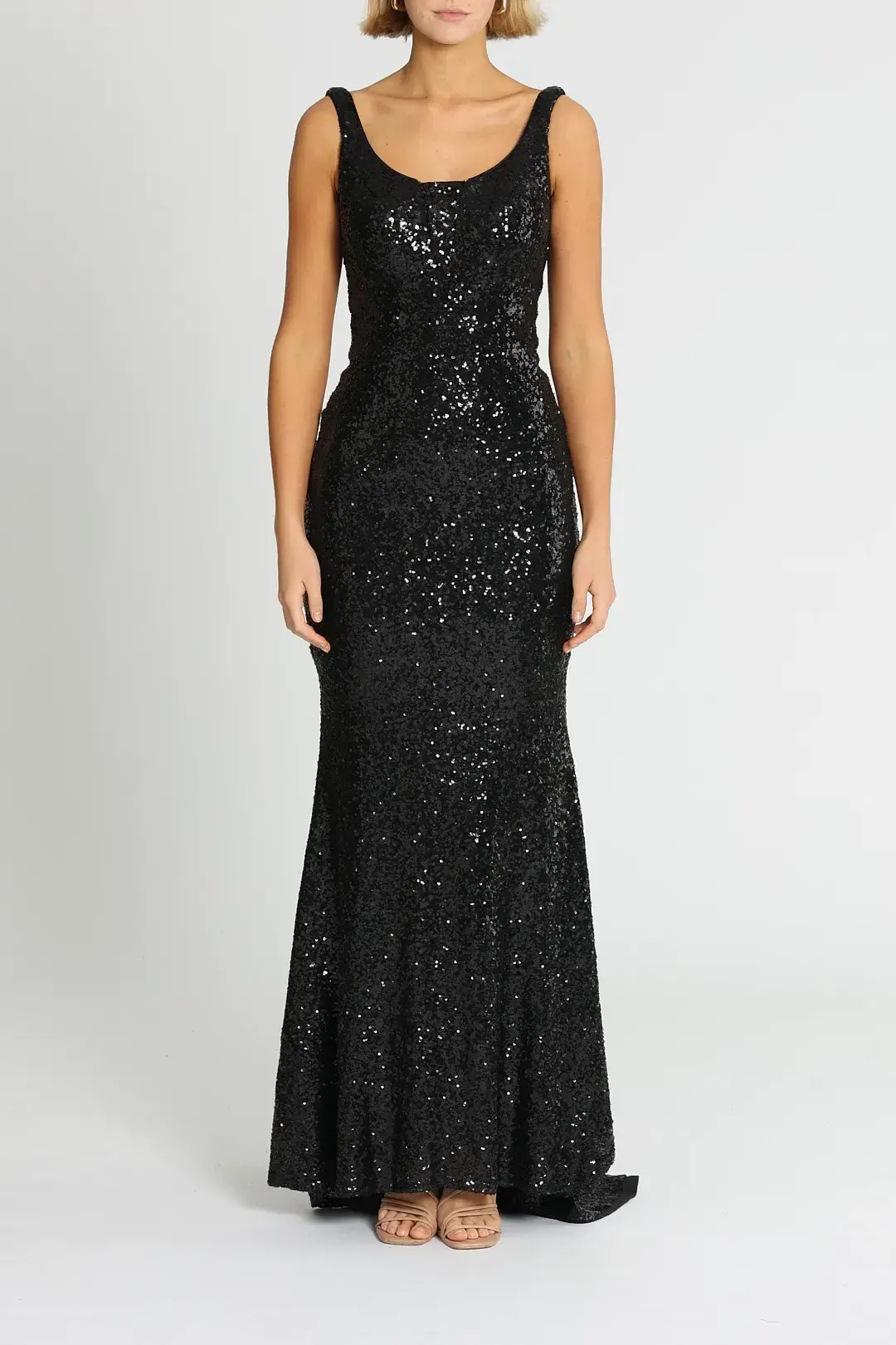 Tina Holly Annalise Sequin Gown in Black Size 8 - Image 1
