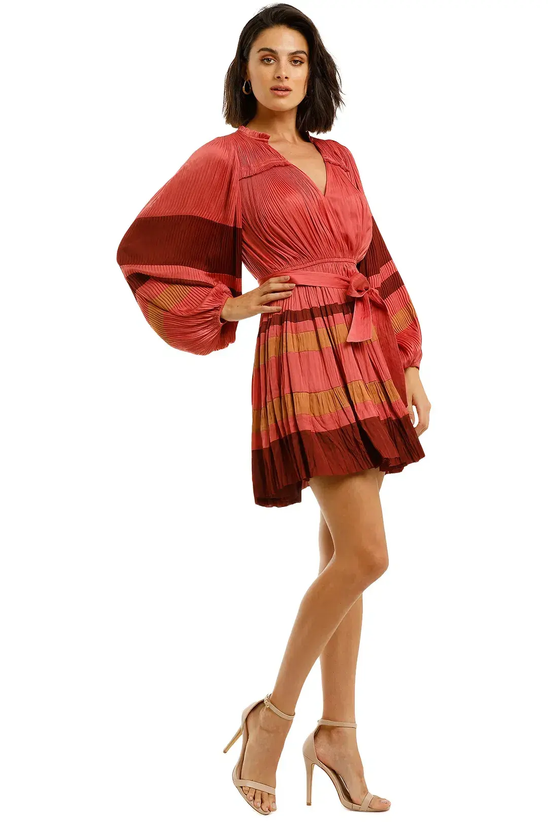 Ulla Johnson Alia Long Sleeve Short Dress in Cerise Size 12 - Image 2
