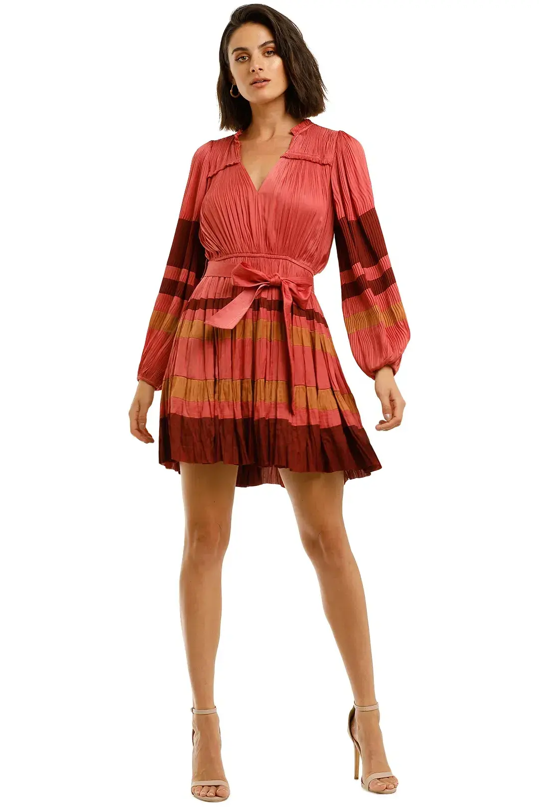 Ulla Johnson Alia Long Sleeve Short Dress in Cerise Size 12 - Image 4