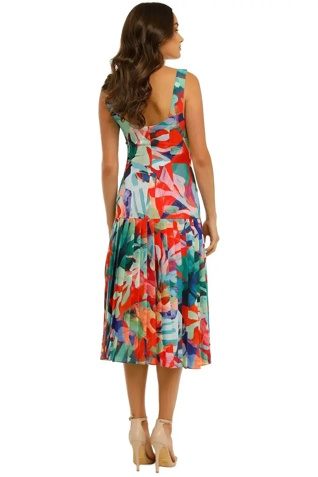 Vestire Miami Nights Midi Dress in Miami Print Size 12 for rent on The Volte - main image