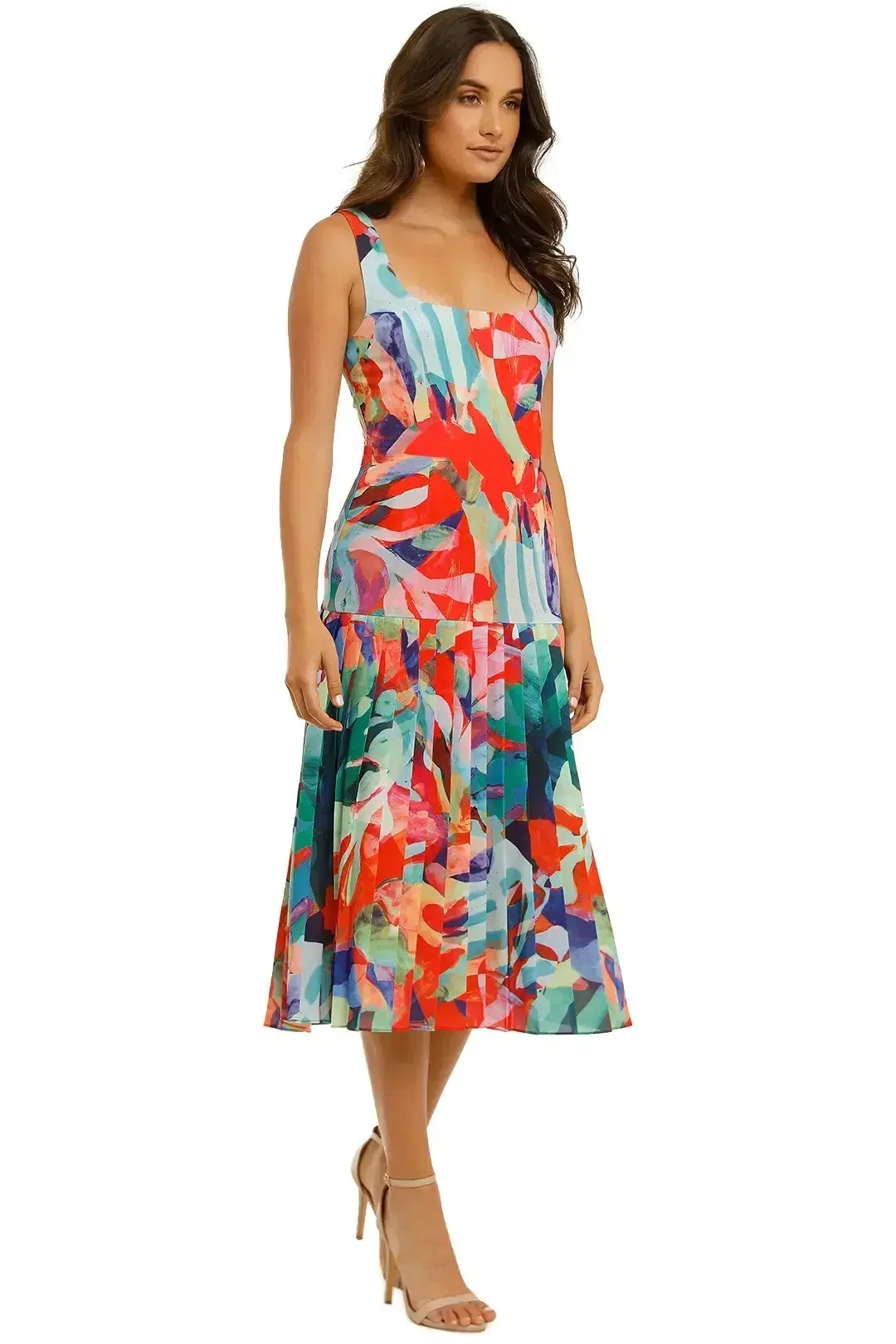 Vestire Miami Nights Midi Dress in Miami Print Size 14 - Image 2