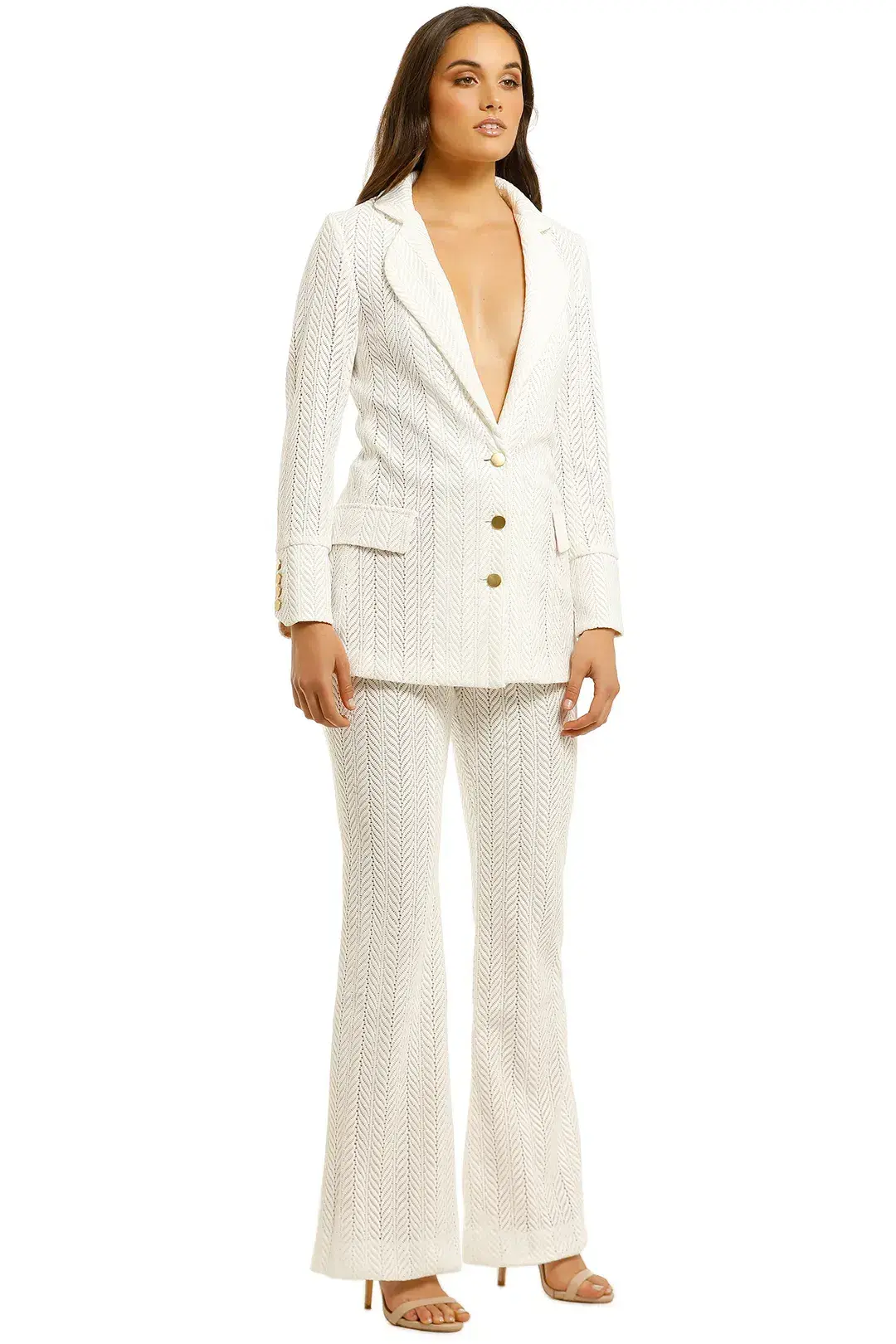We Are Kindred Marbella Blazer and Pant Set in Frost Size 12 - Image 2