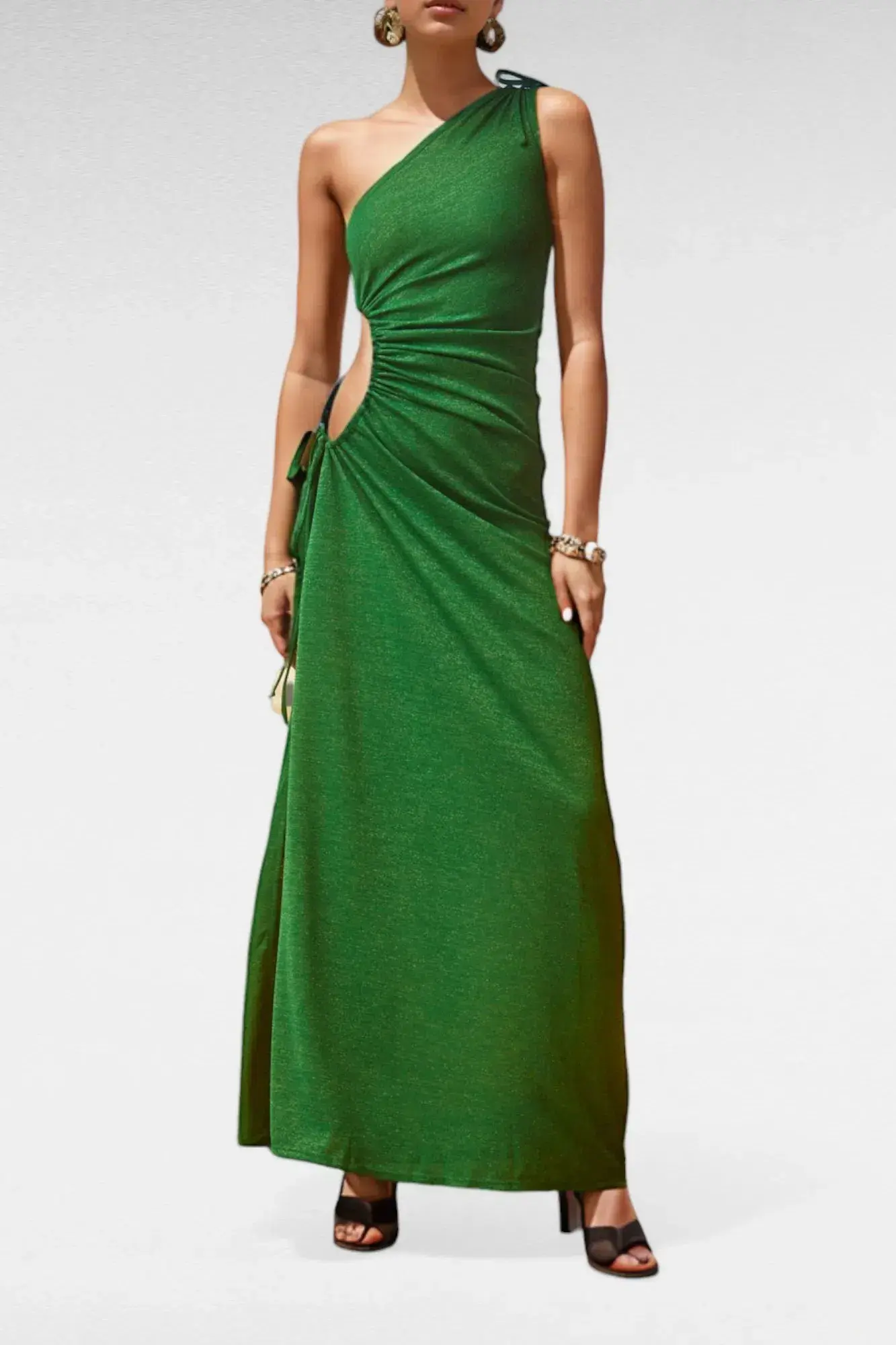 Sonya Nour Forest Shimmer Maxi Dress Green Size 8 - Image 2