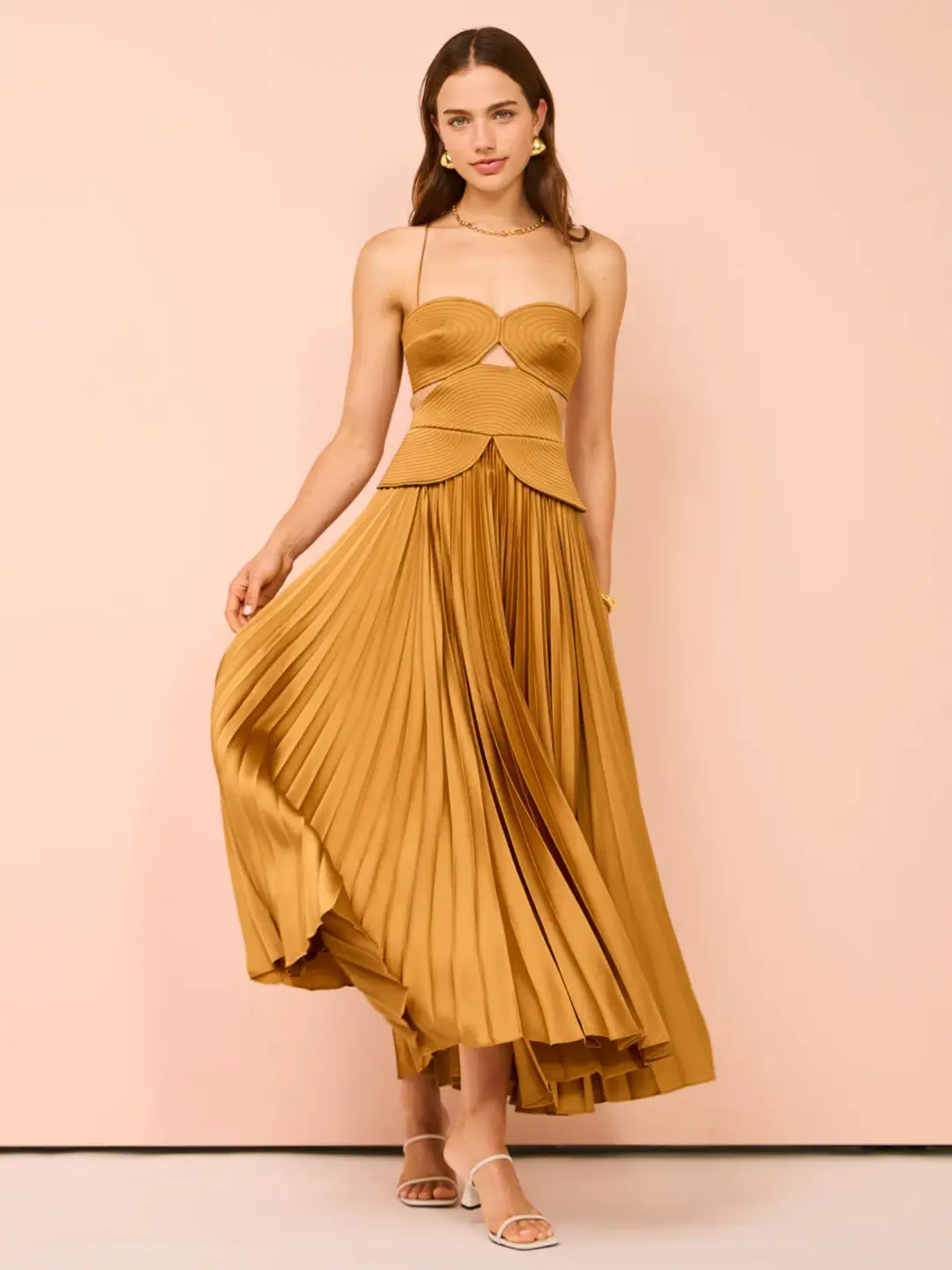 Acler Atholton Midi Dress in Savannah Size AU 8 for rent on The Volte - main image