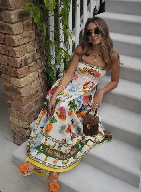 Alemais Paradiso Sundress in Multi Size AU 10 for rent on The Volte - main image