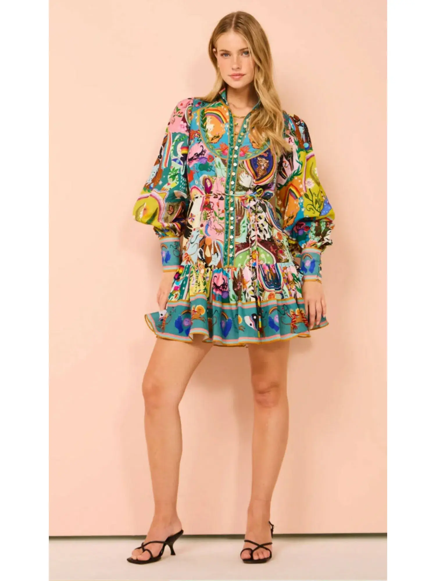 Alemais Evergreen Mini Dress in Multi Size AU 8  - Image 1