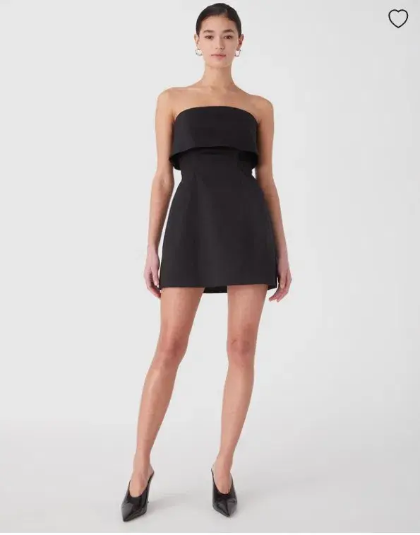 Misha Jemma Mini Fold Over Strapless Dress in Black Size 8/S for rent on The Volte - main image