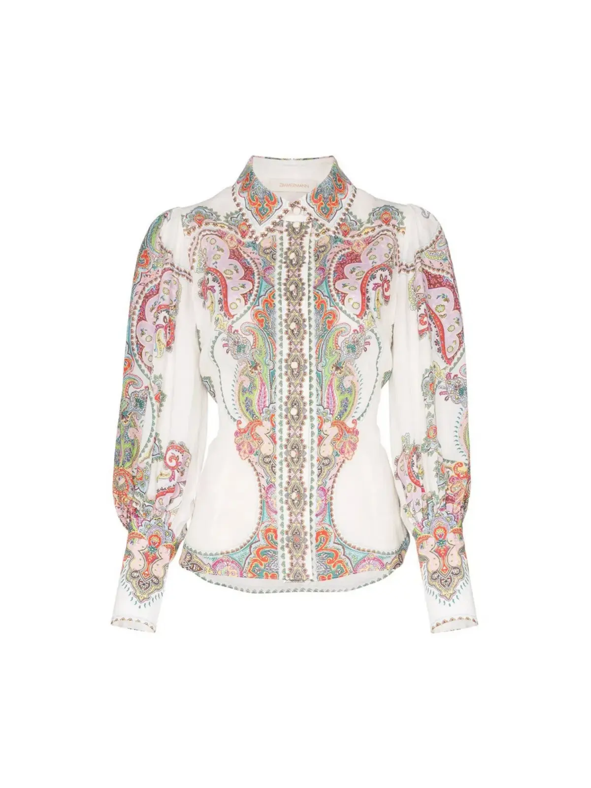 Zimmermann Ninety Six Filigree Shirt in Lennon Paisley Size AU 14  - Image 2