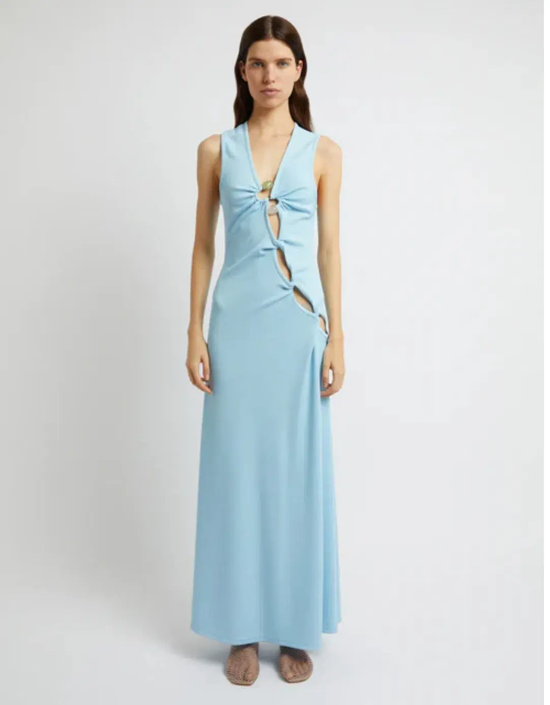Christopher Esber Chasm Cay Buckle Dress in Blue Calcite Size AU 12 - Image 1