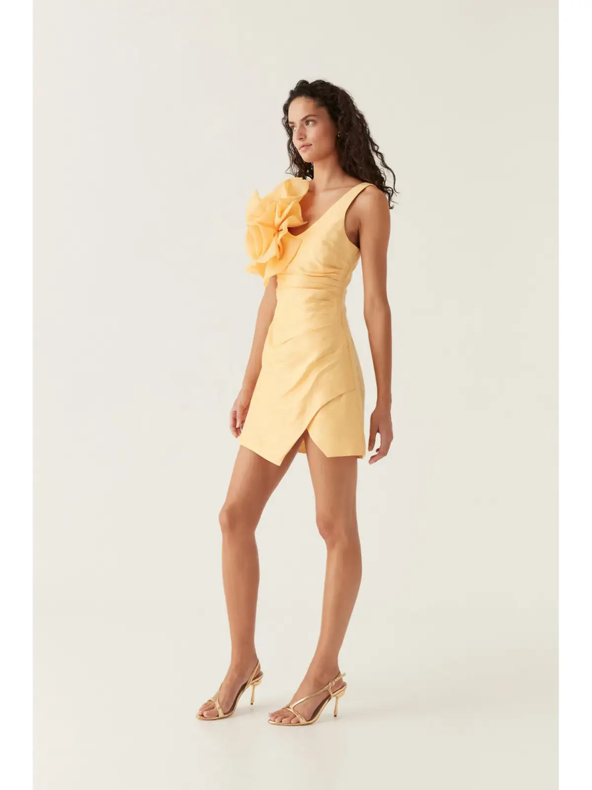 Aje Energy Mini Dress Marigold Yellow Size AU 4 - Image 3