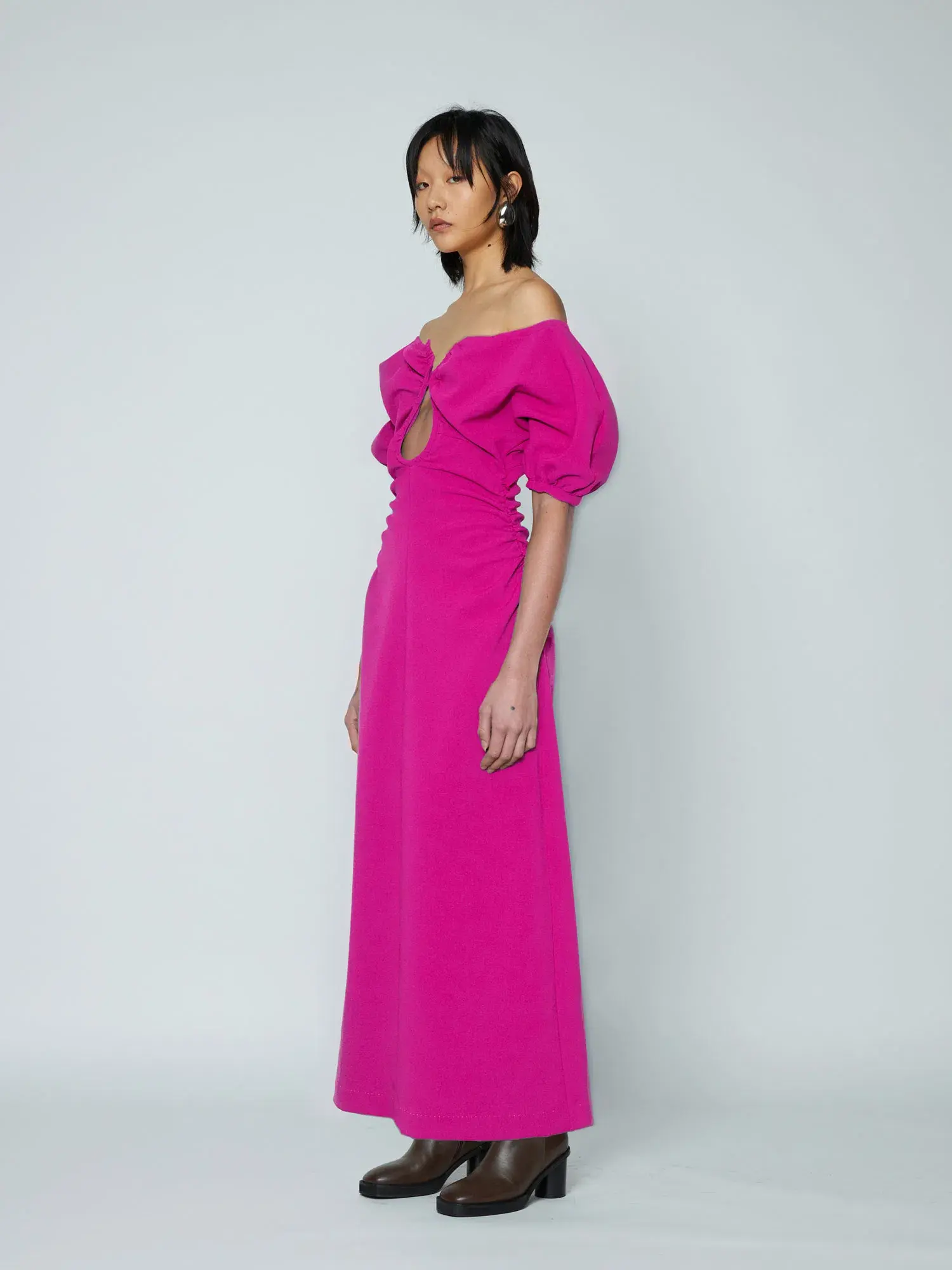 Wynn Hamlyn Zoe Off The Shoulder Dress in Pink Size AU 6 - Image 3