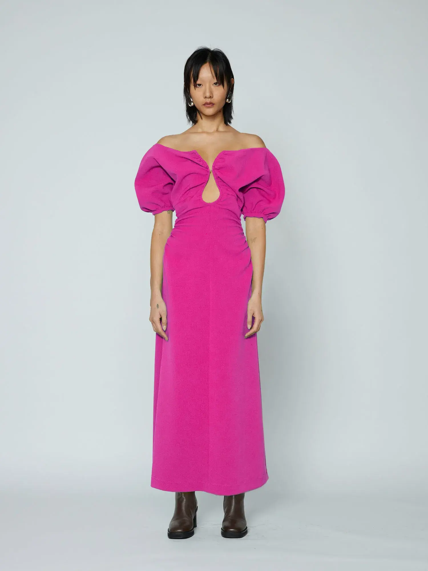 Wynn Hamlyn Zoe Off The Shoulder Dress in Pink Size AU 6 - Image 1