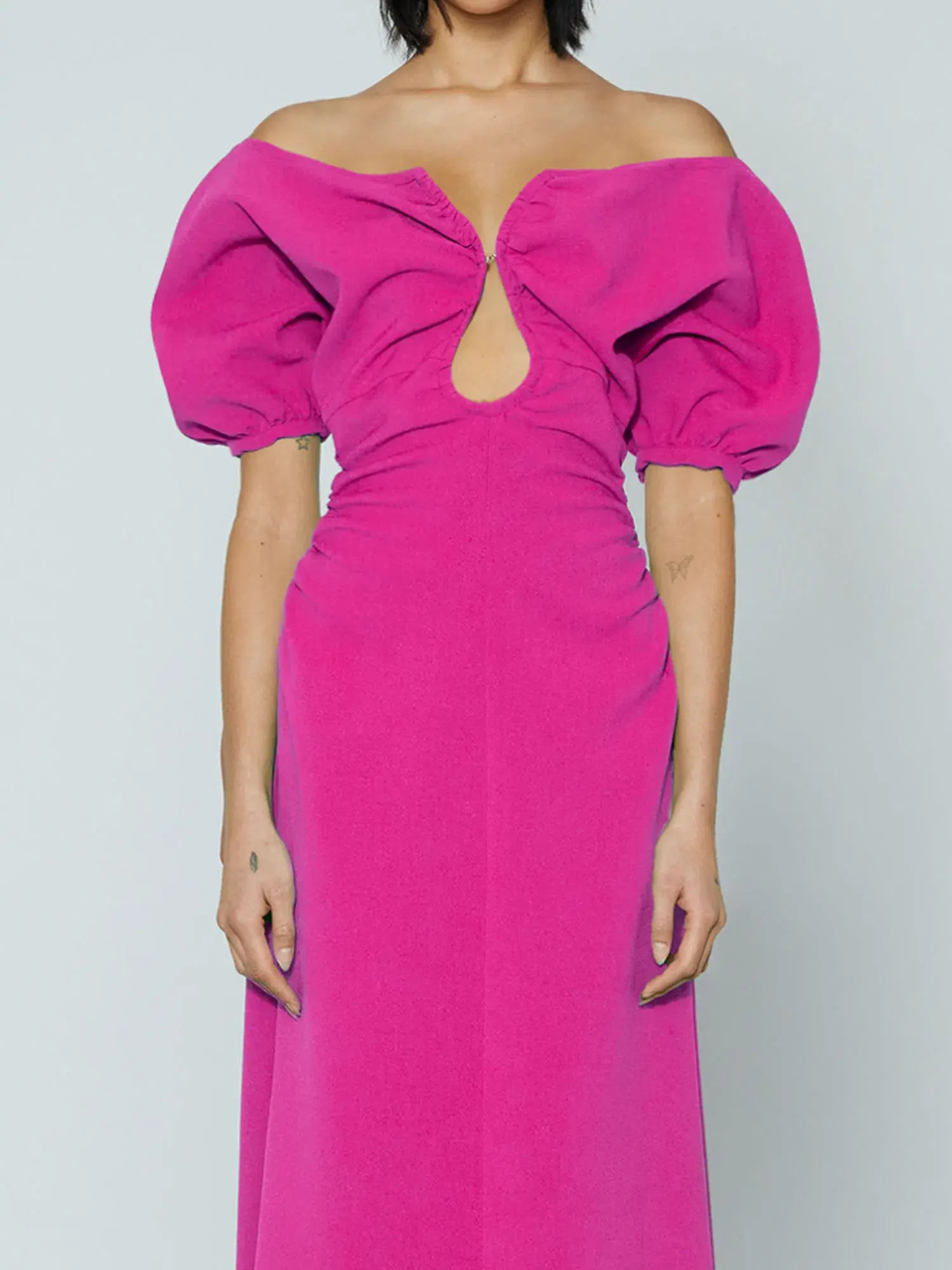 Wynn Hamlyn Zoe Off The Shoulder Dress in Pink Size AU 6 - Image 2
