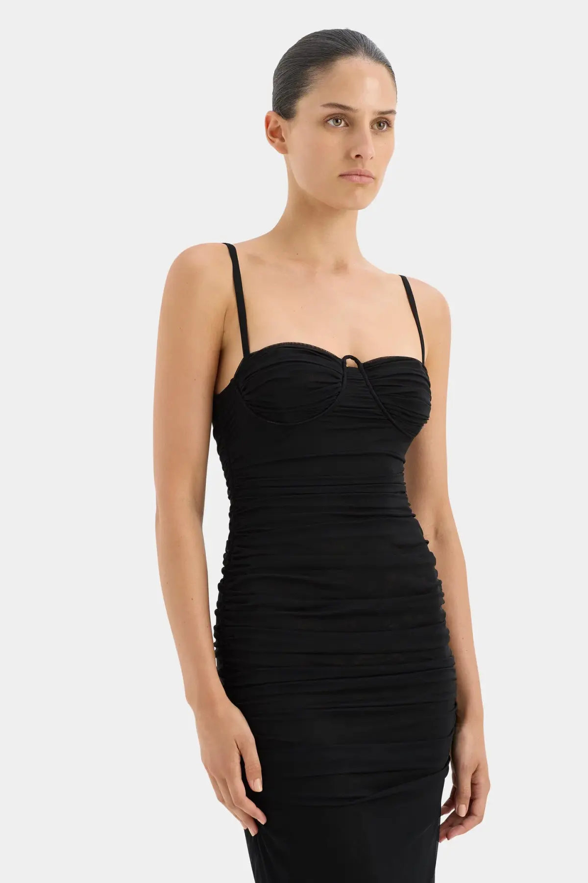 Sir the Label Jacques Gathered Midi Dress Black  Size 1/Au 8 - Image 2