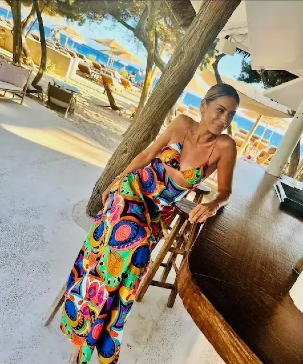 SWF Boutique Murano Cut Out A Line Maxi Dress Print Size 12  - Image 4