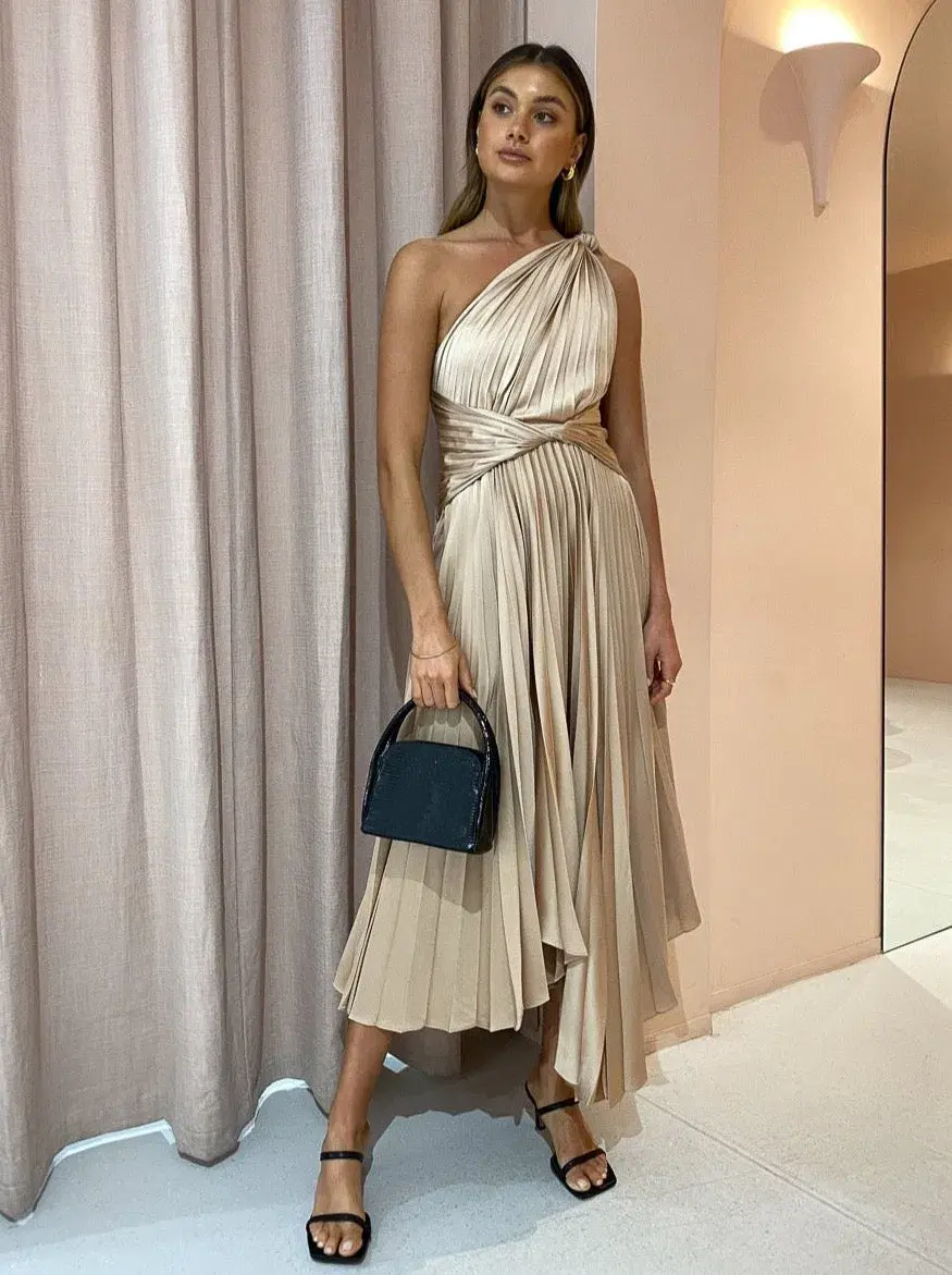 Acler Kalora Dress In Golden Size 10 - Image 1