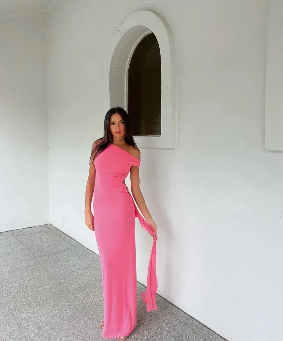 Bec & Bridge Kailani Asym Dress Grapefruit Pink Size 6 - Image 1