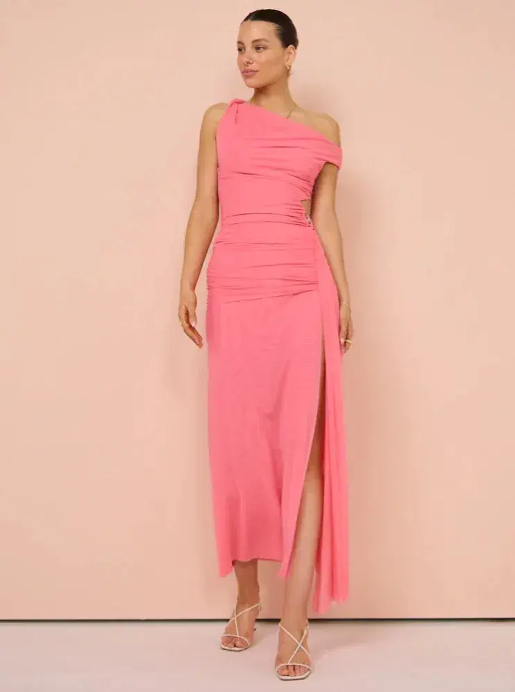 Bec & Bridge Kailani Asym Dress Grapefruit Pink Size 6 - Image 12