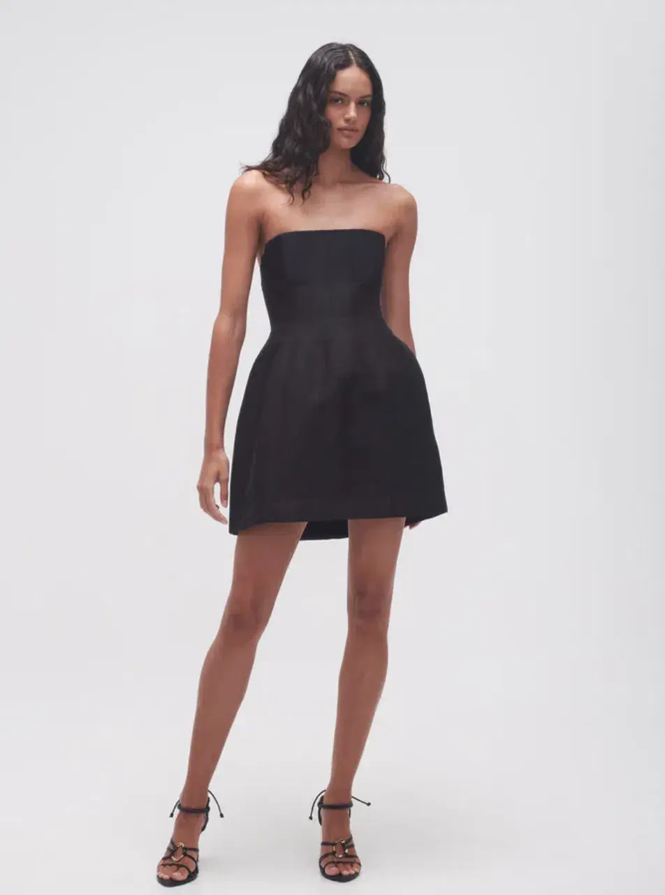 Aje Baret Strapless Mini Dress Black Size 8  - Image 2