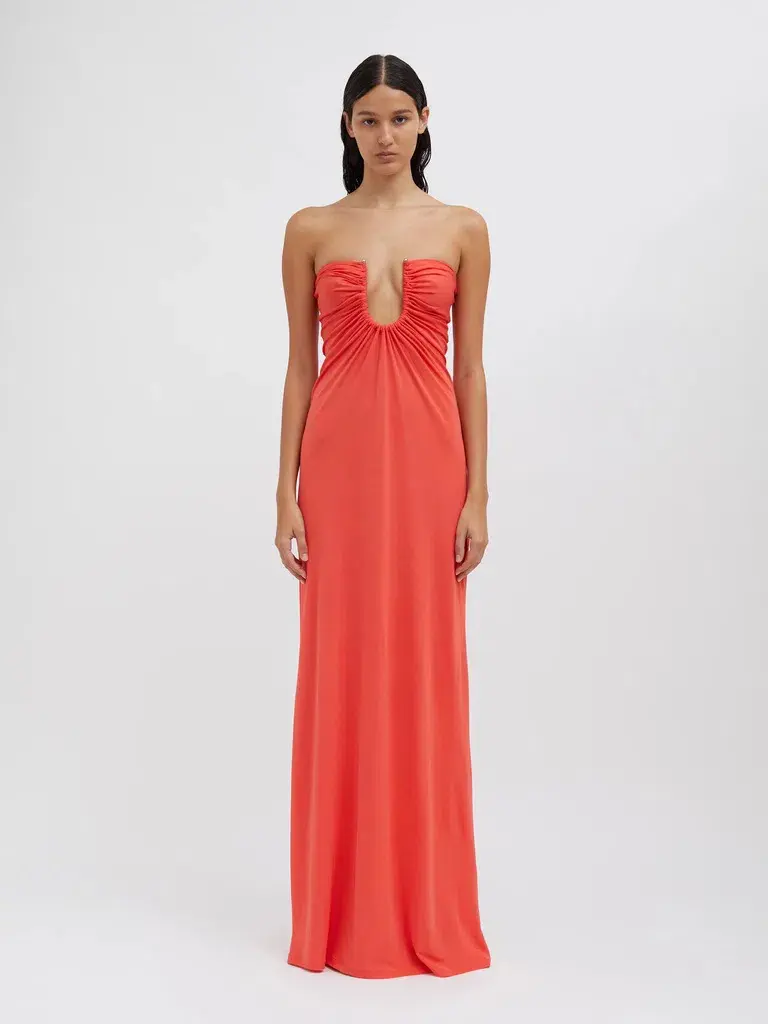 Christopher Esber Arced Palm Strapless Dress Red Size 6  - Image 1