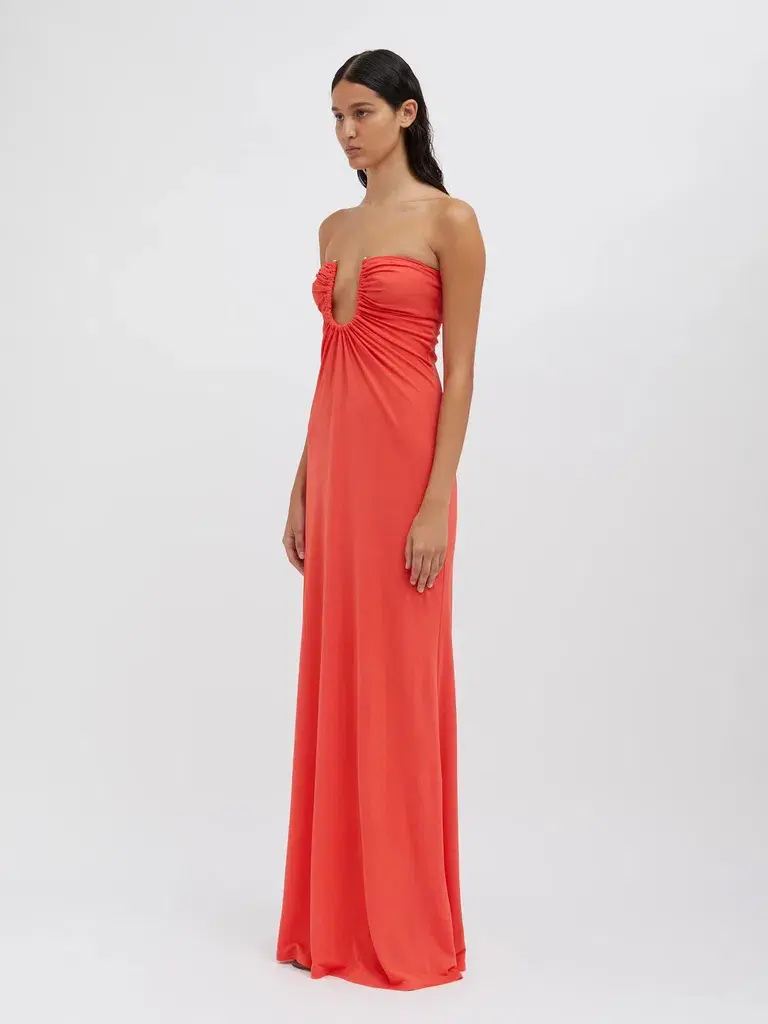 Christopher Esber Arced Palm Strapless Dress Red Size 6  - Image 3