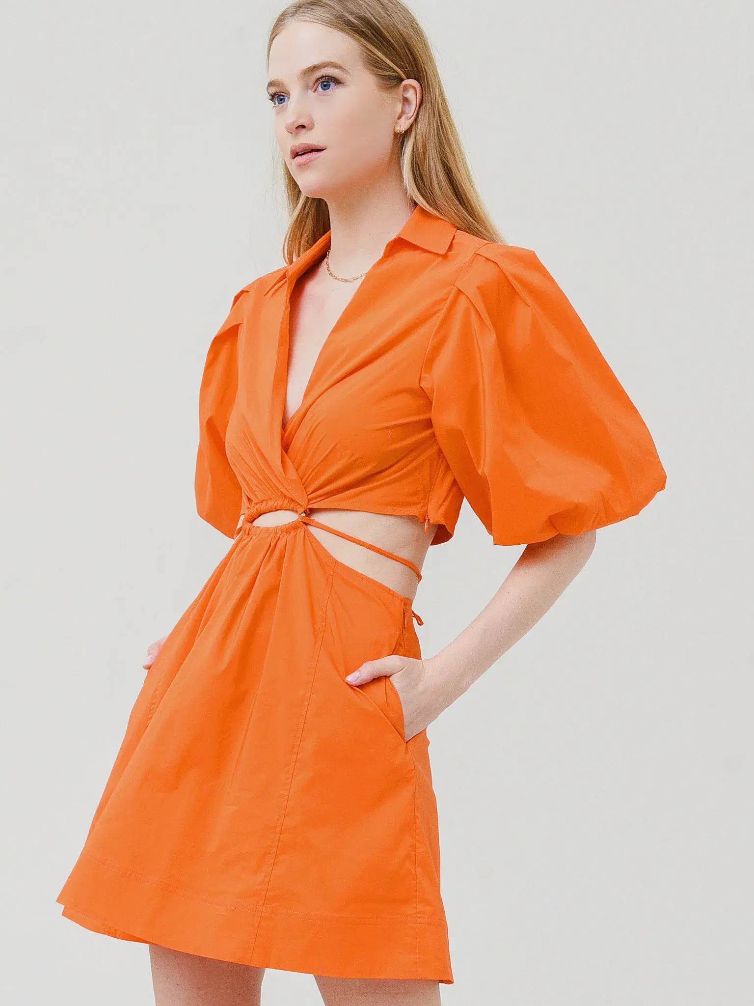 Jonathan Simkhai Aulora Cut Out Mini Dress Orange Size M/Au 10 - Image 2