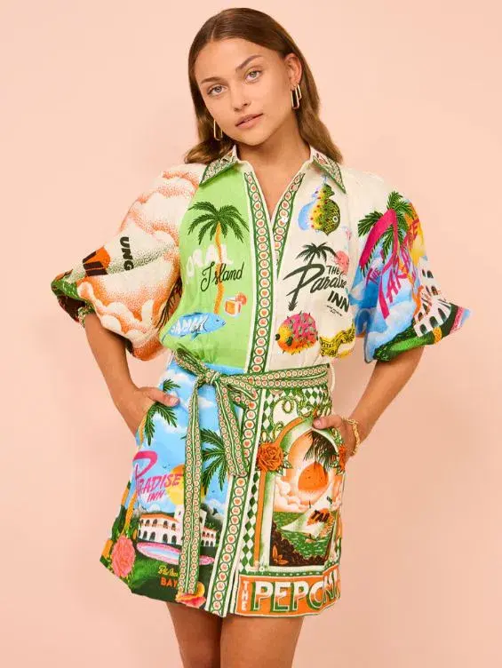 Alemais Paradiso Mini Dress In Multi Size 12 - Image 3