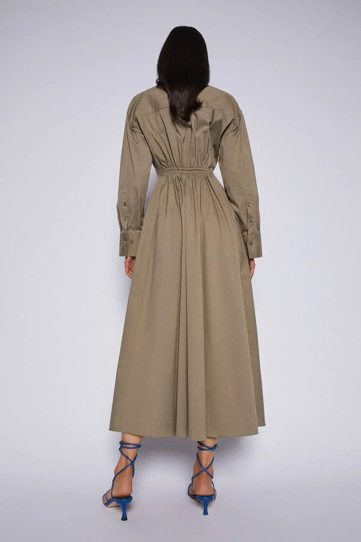 Scanlan Theodore Cotton Gathered Dress in Doe Size 6 - Image 2