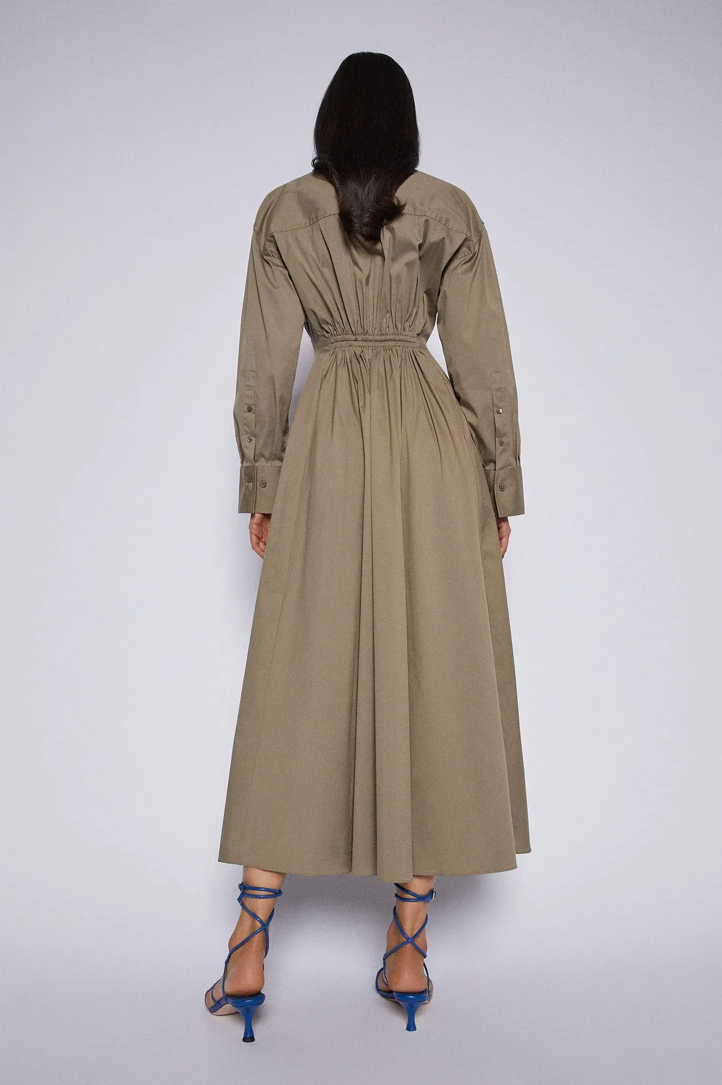 Scanlan Theodore Cotton Gathered Dress in Doe Size 6 - Image 2