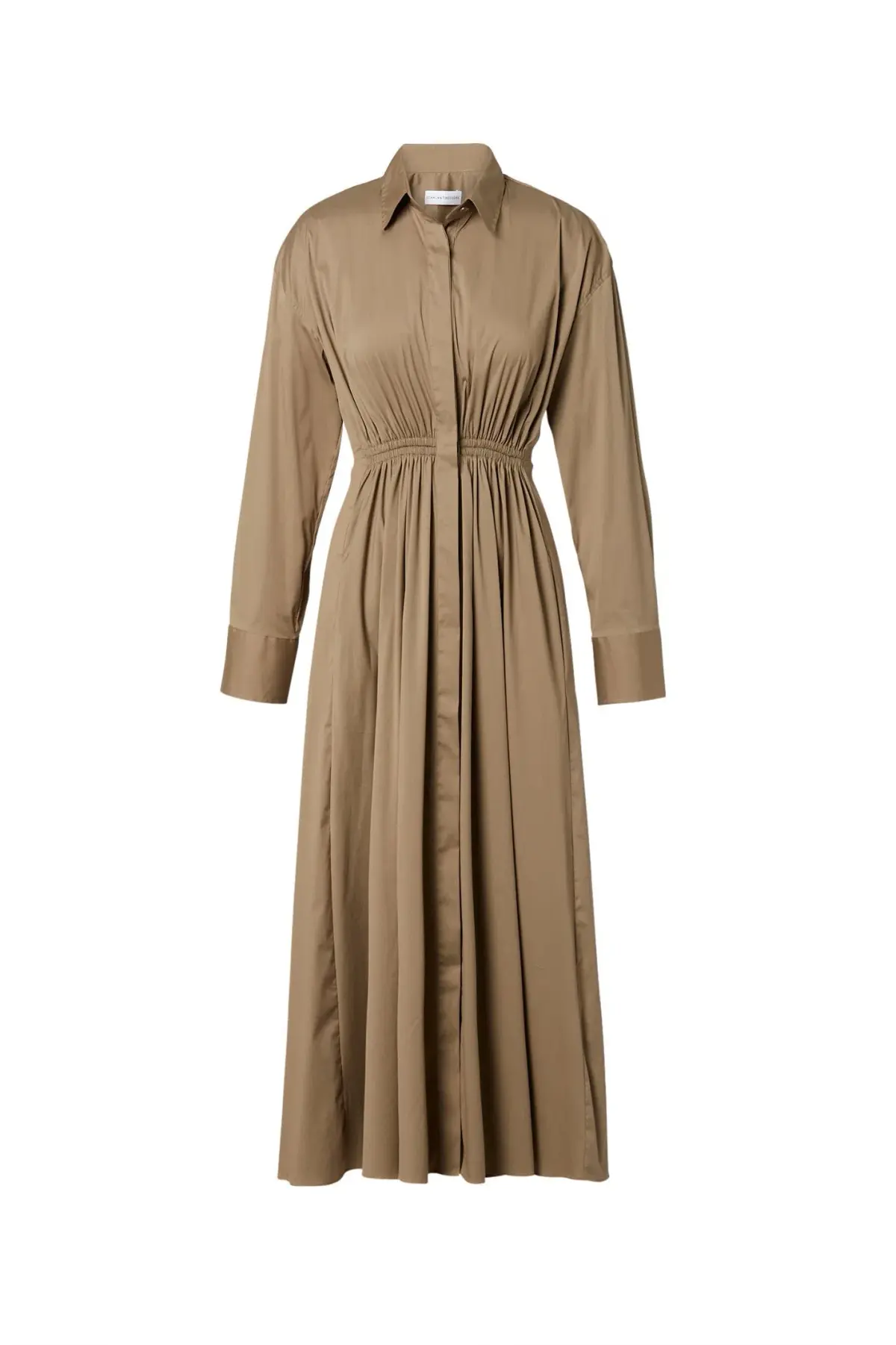 Scanlan Theodore Cotton Gathered Dress in Doe Size 6 - Image 3