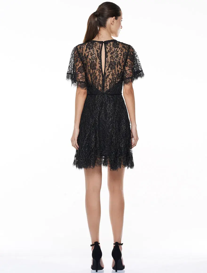 Talulah Lace Mini Dress Black Size 8 - Image 2