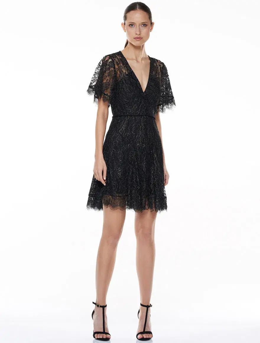 Talulah Lace Mini Dress Black Size 8 - Image 1