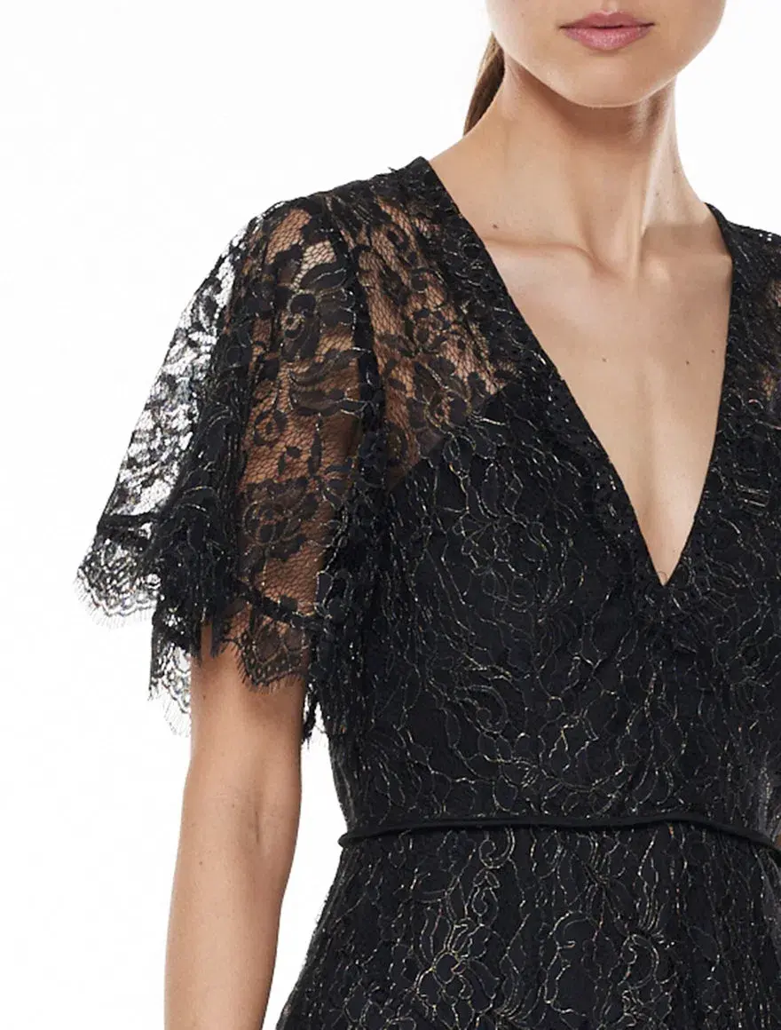 Talulah Lace Mini Dress Black Size 8 - Image 3