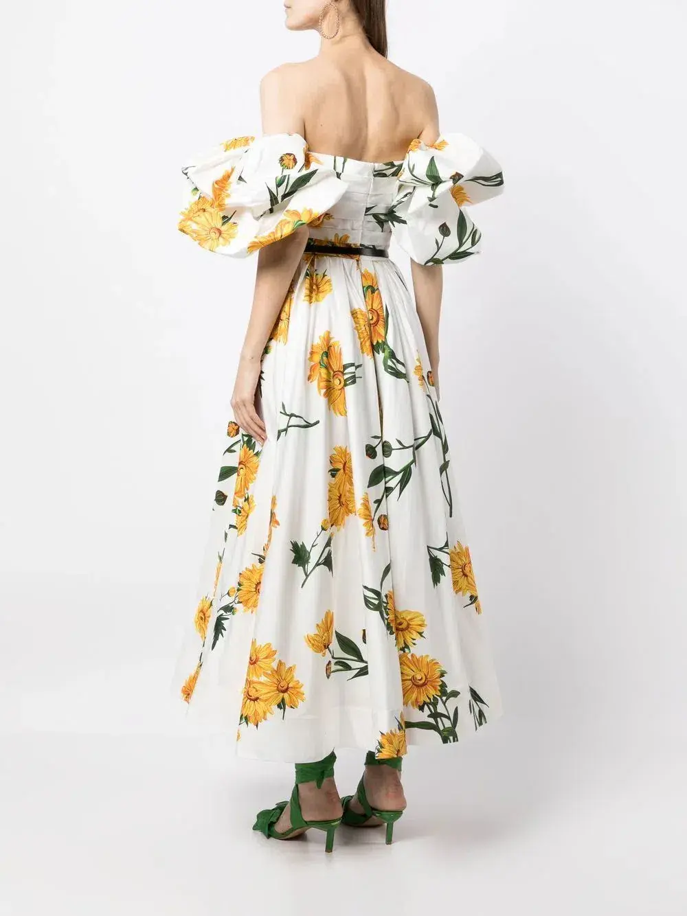 Leo Lin Marguerite Blanche Puff Dress Blanche Print Size 6 - Image 3